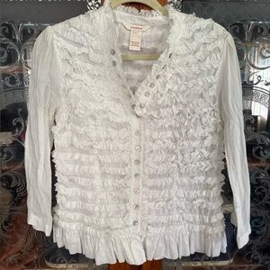 Sundance White Ruffled Blouse!